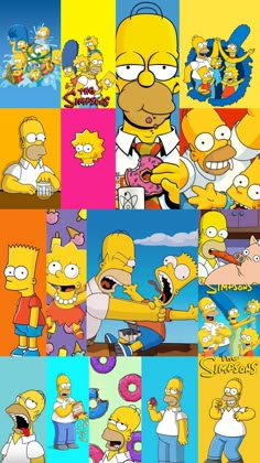 the simpsons characters are all different colors and sizes