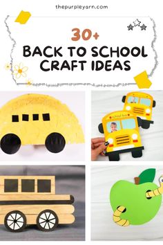 back to school crafts for kids with the title overlay that reads 30 back to school craft ideas