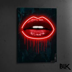 Neon Drip - The BLK Gallery - Canvas Artwork Prints - Home Decor Inspiration - Wall Art - Canvas Prints Lv Lips, Neon Lips, Vibrant Eyes, Drip Painting, Luxury Art, Wall Art Pictures, Custom Canvas, Art And Technology, State Art