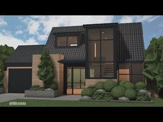 YouTube Aesthetic Bloxburg House Ideas, Bloxburg Modern House Ideas, Modern House Design Bloxburg, Bloxburg Modern House Layout, Aesthetic Bloxburg Houses, Modern House Bloxburg, Farmhouse Bloxburg, Bloxburg Modern House Exterior, Bloxburg Designs