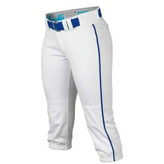 the baseball pants are white and blue