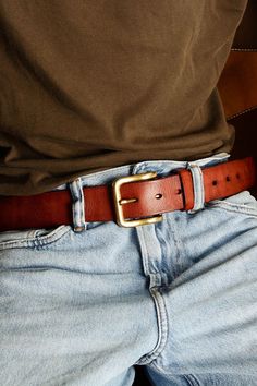 Men Belt Outfit, Belt Buckles Men's, Marketing Photos, Tan Guys, Tan Cowhide, Mens Boots Fashion, Photoshoot Concept, Brown Leather Belt