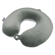 an inflatable neck pillow is shown on a white background