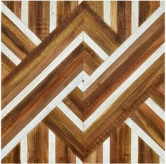 an abstract wood painting with white and brown lines on the bottom, diagonally arranged