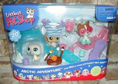 the littlest pet shop arctic adventure playset is in its original box and has two puppies