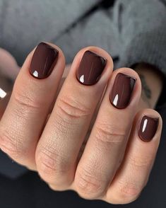 Winter Nails Brown, Nails Brown, Nails Only, Neutral Nails, Girls Nails, Manicure Y Pedicure