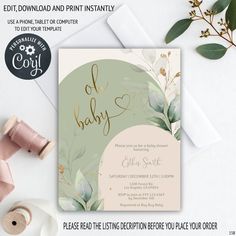 a baby shower is shown with the text, it's ready to be printed