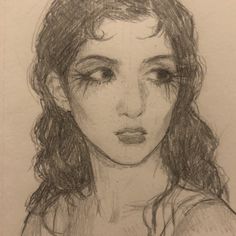 a pencil drawing of a woman's face