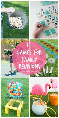 some games for family reunions with flamingos and other things to play in the yard