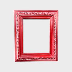 an empty red frame on a white background