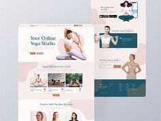 the website design for yoga studio