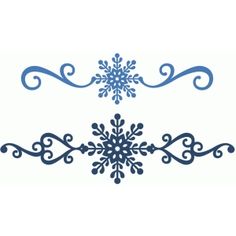 two snowflakes on a white background with blue swirls