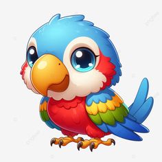 ector adorable cartoon funny parrot isolated standing macaw waving vector on white background ecto Cute Parrot Drawing Easy, Parrot Cute Drawing, Parrot Cartoon Image, Parrot Illustration Cute, Parrot Clipart Black And White, Funny Parrots, Cartoon Funny, Alphabet Blocks