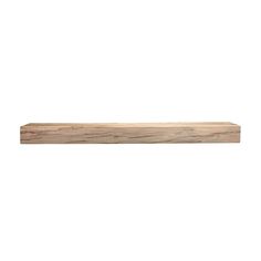 a wooden shelf on a white background