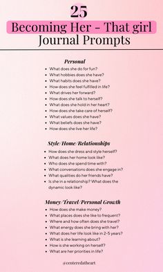 Journal Prompts for Becoming That Girl. Visualize your future self with these journal prompts. Scripting ideas, scripting manifestation. That girl aesthetic, that girl quotes. Use these journal prompts for your self development and to become her - the girl/woman you truly want to be. Saved Not Soft, That Girl Quotes, Scripting Manifestation, Best Self Journal, Becoming Her, Mindfulness Journal Prompts, Scripting Ideas, Journal Inspiration Writing, Healing Journaling