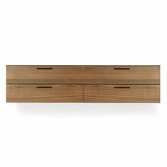 the sideboard is made from wood and has two drawers, one with handles on each side