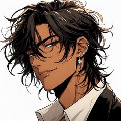 an anime character with glasses and black hair wearing a white collared shirt is staring at the camera