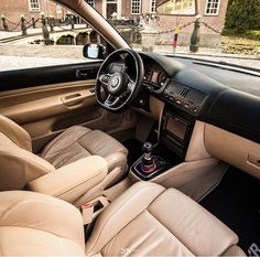 the interior of a car is clean and ready to be driven