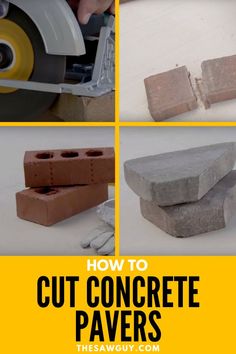 how to cut concrete pavers with a circular sawtoother and some bricks on the ground