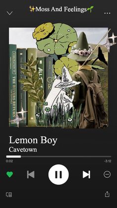 the cover for lemon boy by cavetown, with an image of flowers and books on it