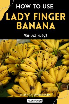 A bunch of Lady Finger bananas, small and yellow, displayed on a wooden table. They have a smooth skin and a slightly curved shape, showcasing their sweet and creamy texture, perfect for snacking or baking. Small Banana, Lady Fingers, Food Inspiration, Healthy Snacks