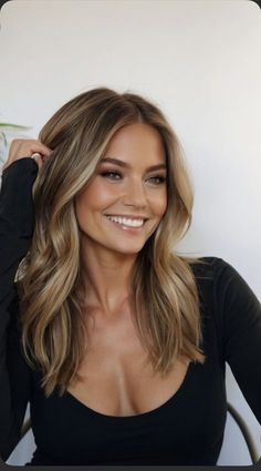 Low Balayage Hair, Light Brown Hair Blonde Face Frame, Balayage Dark Blonde To Light Blonde, Fall Dark Hair With Highlights, Very Blonde Balayage On Brown Hair, Different Hair Color Ideas For Brunettes, Cute Hair Colors For Fall, Brunette Blonde Highlights And Money Pieces, Blond Or Brunette