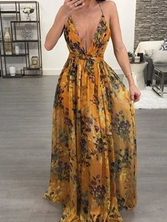 Boho Mode, Backless Long Dress, Bohemian Style Dresses, Beach Dresses Summer, Bohemian Maxi Dress, Maxi Dresses Casual, Boho Maxi Dress, Printed Maxi Dress