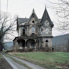 an old abandoned house in the country side