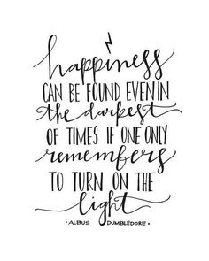 a quote that says happiness can be found even in the deepest of times if one only remembers to turn on the light