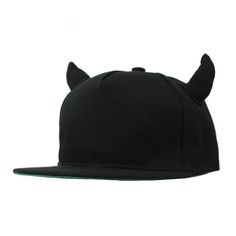 devils horn baseball cap Hip Hop Style Adjustable Visor Hat, Adjustable Hip Hop Visor Hat, Adjustable Hip Hop Baseball Cap With Visor, Adjustable Hip Hop Cap, Trendy Adjustable Snapback Fitted Hat, Black Adjustable Hip Hop Baseball Cap, Adjustable Black Hip Hop Baseball Cap, Adjustable Hip Hop Hat For Streetwear, Trendy Black Snapback Hat With Flat Bill