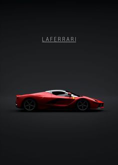 a red sports car on a black background with the words laferrari above it