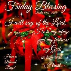 a christmas card with the words friday blessing