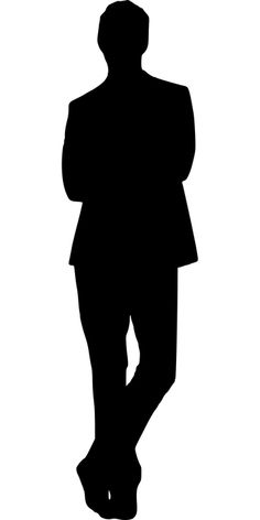 the silhouette of a man in a suit and tie