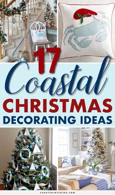 coastal christmas decorating ideas with text overlay