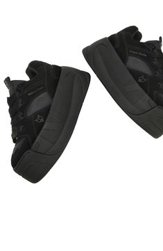 A skater-inspired sneaker set on a bodaciously chunky platform features a mixed-media upper done in varying shades of black for easy pairing. Exclusive retailer 2 3/4" platform Lace-up style Leather upper and lining/synthetic sole Imported Naked Wolfe, Double Black, High Fashion Outfits, Skate Shoe, Platform Sneaker, Chunky Platform, Sneakers Men Fashion, Sports Bra Sizing, Shades Of Black