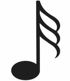 a black and white music note with a spiral design on the end of it's staff