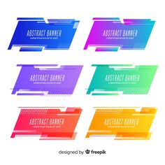 abstract banners with different colors and shapes