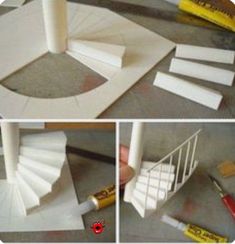 step by step instructions on how to make a paper staircase