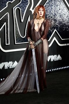 chappell, roan, chappell roan, chappell roan vmas, chappell roan aesthetic, vmas, vmas 2024, joan of arc, knight, halloween, lesbian, inspo, aesthetic, sabrina carpenter, taylor swift, VMAs, queer, trans, gay Vmas Red Carpet, Carmen Sandiego, Sheer Gown, Chappell Roan, Mtv Videos, Orlando Bloom, Video Music Awards, Mtv Video Music Award, Bob Mackie