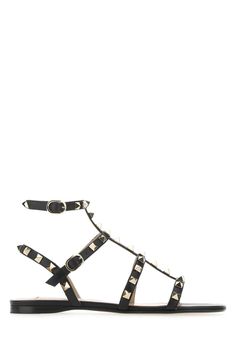 Black Leather Rockstud Sandals Metal Interior, Valentino Sandals, Leather Gladiator Sandals, Mens Designer Shoes, Black Leather Sandals, Bridal Shoes, Gladiator Sandals, Valentino Garavani, Tom Ford