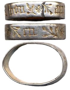 15th Century Jewelry, Posey Ring, Silver Finger Ring, Ancient Jewels, Medieval Rings, Ancient Jewellery, Historical Jewellery, Medieval Jewelry, Ancient Jewelry