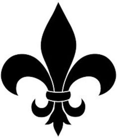 a black and white image of a fleur de lis logo on a white background