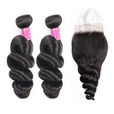 Hair Material: 100% Virgin Brazilian Human Hair, 10A Grade, No Really Shedding, No Tangle, No Bad Smell.Hair Color: Natural Black ColorHair Length: Hair bundles 8- 18 inch are available, lace closure 8- 14 inchHair Weight: Hair bundles about 95-100 g/bundle, lace closure about 35 g -50 gTexture: Loose Wave Hair, Soft, Comb Easily, Can Re-style and Color well.Pack: 2 Bundles with 4x4 lace closure Balayage Dark Roots, Smell Hair, Balayage Dark, Loose Wave Hair, Brazilian Hair Wigs, Wigs Curly, Pixie Wig, Color Wigs, Wigs Long