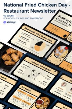 the national fried chicken day - restaurant news letterpress and powerpoint presentation templates