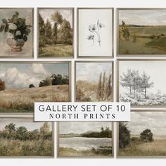 the gallery set of 10 north prints is shown in various styles and sizes, including paintings