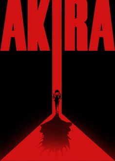 a movie poster with the words akra in red and black on a dark background