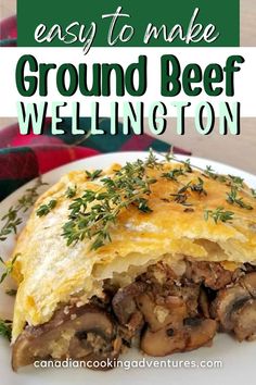 Easy Ground Beef Wellington recipe Ground Beef Wellington Recipe, Acorn Squash Recipes Healthy, Puff Pastry Dinner, Recipe For Ground Beef, Puff Pastry Recipes Dinner, Ground Beef Wellington, Easy Beef Wellington, Wellington Recipe, Beef Pasta Recipes