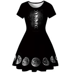 Black Gothic Dress, Moon Dress, Punk Dress, Beautiful Summer Dresses, Dress Sleeve Length, Goth Dress, High Waist Dress, Gothic Dress, Black Women Fashion