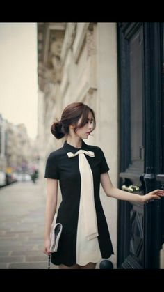 Ribbon Dress, Streetwear Clothes, Style Clothes, Black Flower, Asian Style, Personal Shopper, Korean Beauty, Ulzzang Girl