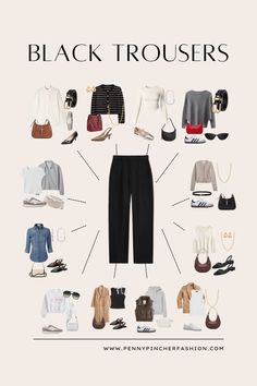 Fall Outfits Black Pants, Black Dress Pant Outfit, Outfits Black Trousers, Styling Trousers Women, What To Wear With Black Pants, Black Trousers Outfit Aesthetic, Wardrobe Outfits Ideas, Womens Trousers Outfits, Black Trouser Outfit Ideas